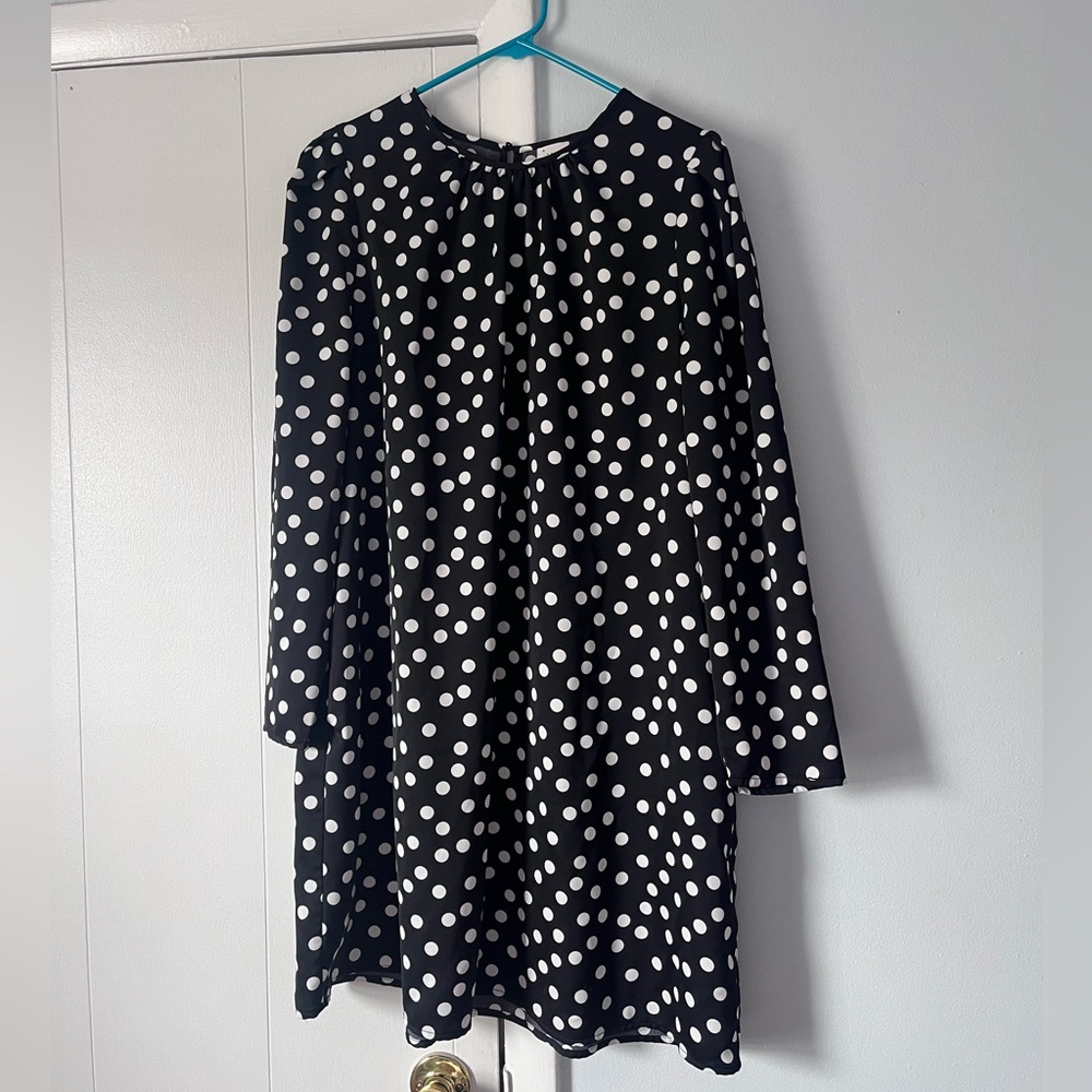 Women’s A New Day Black and White Polka Dot Dress Size XL